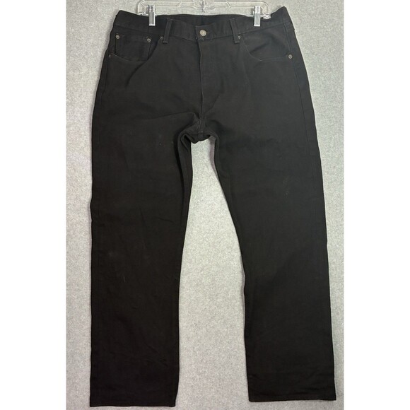 Levi’s 501 Black Button Fly Jeans Men’s Size 38x30 Straight Leg Denim Pants - Picture 1 of 9
